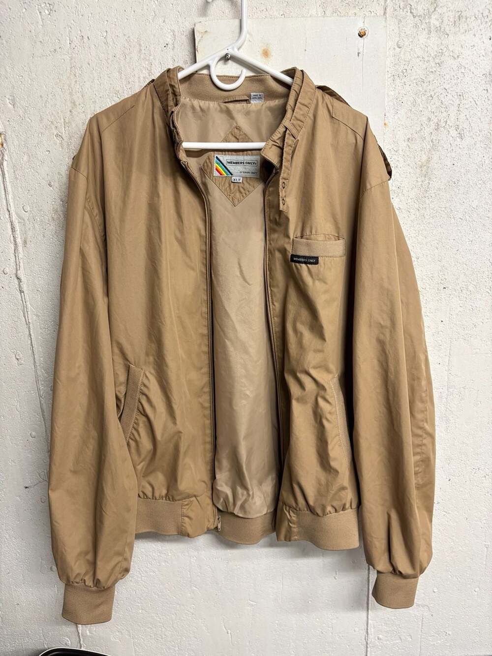 Vintage Members Only by Europe Craft Khaki Racer Bomber Jacket XLT